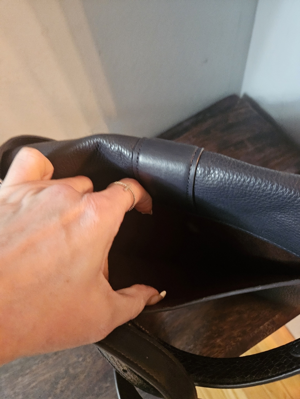 Coach Georgie Snake Embossed Leather Suede Bag - Picture 5 of 13